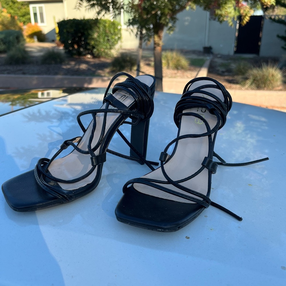 Elegant Black Strappy Heels